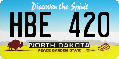 ND license plate HBE420