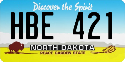 ND license plate HBE421