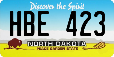 ND license plate HBE423