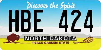 ND license plate HBE424