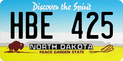 ND license plate HBE425