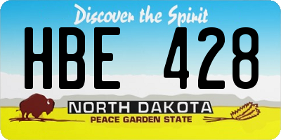 ND license plate HBE428
