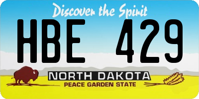ND license plate HBE429