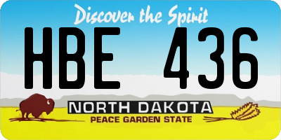 ND license plate HBE436
