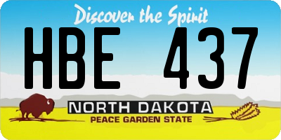 ND license plate HBE437