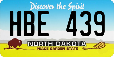 ND license plate HBE439