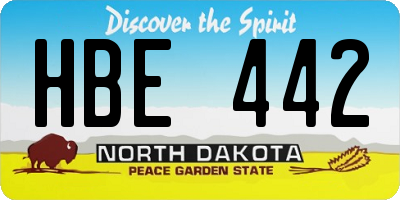 ND license plate HBE442