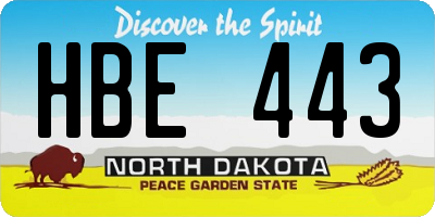 ND license plate HBE443