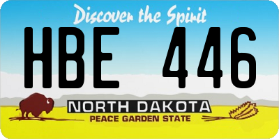 ND license plate HBE446