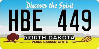 ND license plate HBE449
