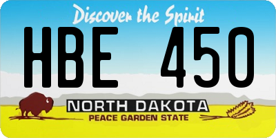 ND license plate HBE450