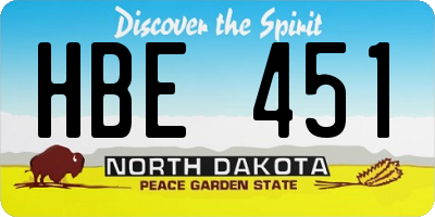 ND license plate HBE451