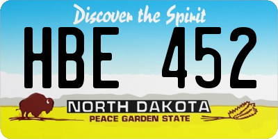 ND license plate HBE452