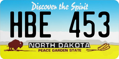 ND license plate HBE453