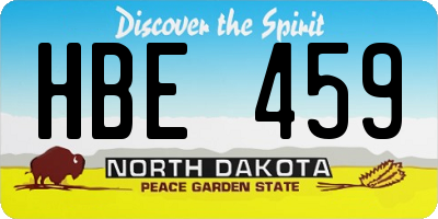 ND license plate HBE459