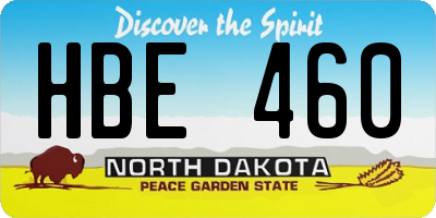 ND license plate HBE460
