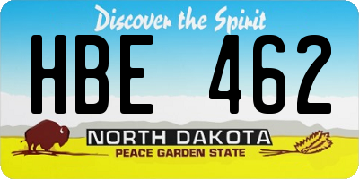 ND license plate HBE462