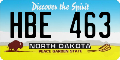 ND license plate HBE463