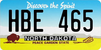 ND license plate HBE465