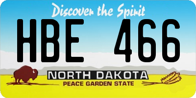 ND license plate HBE466