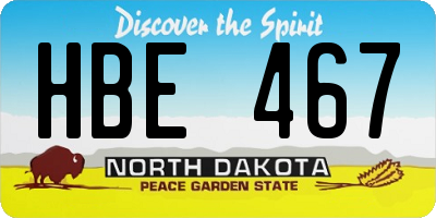 ND license plate HBE467