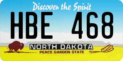 ND license plate HBE468