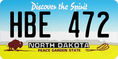 ND license plate HBE472