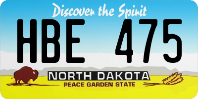 ND license plate HBE475