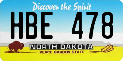 ND license plate HBE478