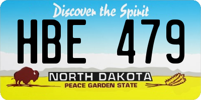 ND license plate HBE479