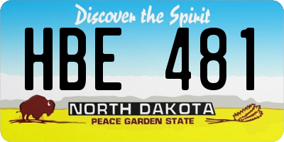 ND license plate HBE481