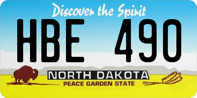 ND license plate HBE490