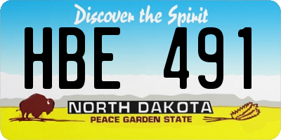 ND license plate HBE491