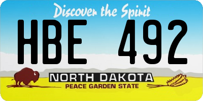 ND license plate HBE492