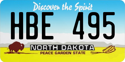ND license plate HBE495