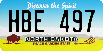 ND license plate HBE497