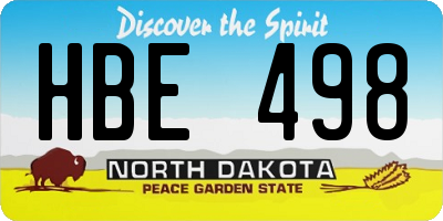 ND license plate HBE498
