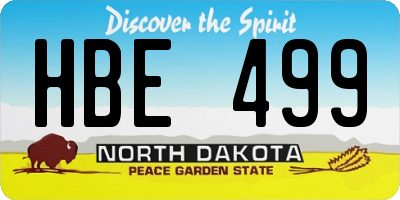 ND license plate HBE499