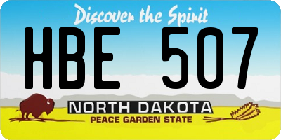 ND license plate HBE507