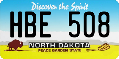 ND license plate HBE508