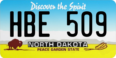 ND license plate HBE509