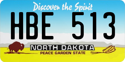 ND license plate HBE513