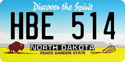ND license plate HBE514