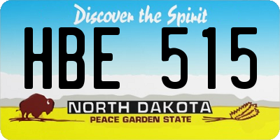 ND license plate HBE515