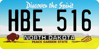 ND license plate HBE516