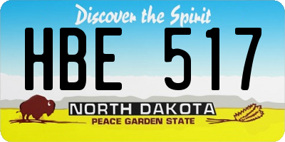 ND license plate HBE517