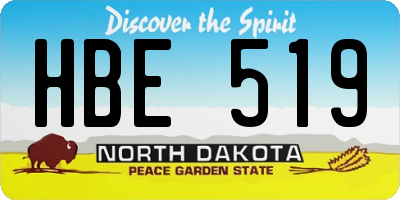 ND license plate HBE519