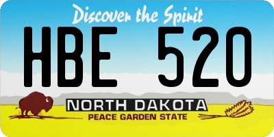 ND license plate HBE520