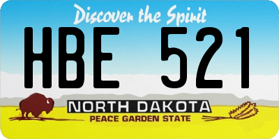 ND license plate HBE521