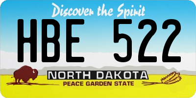ND license plate HBE522
